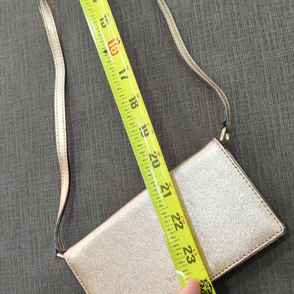 NICE KATE SPADE WRISTLET CROSSBODY WALLET metallic pink #1246 - Picture 4 of 10